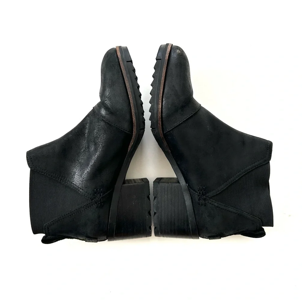 Sorel Black Genuine Leather Cate Chelsea Heeled Boots